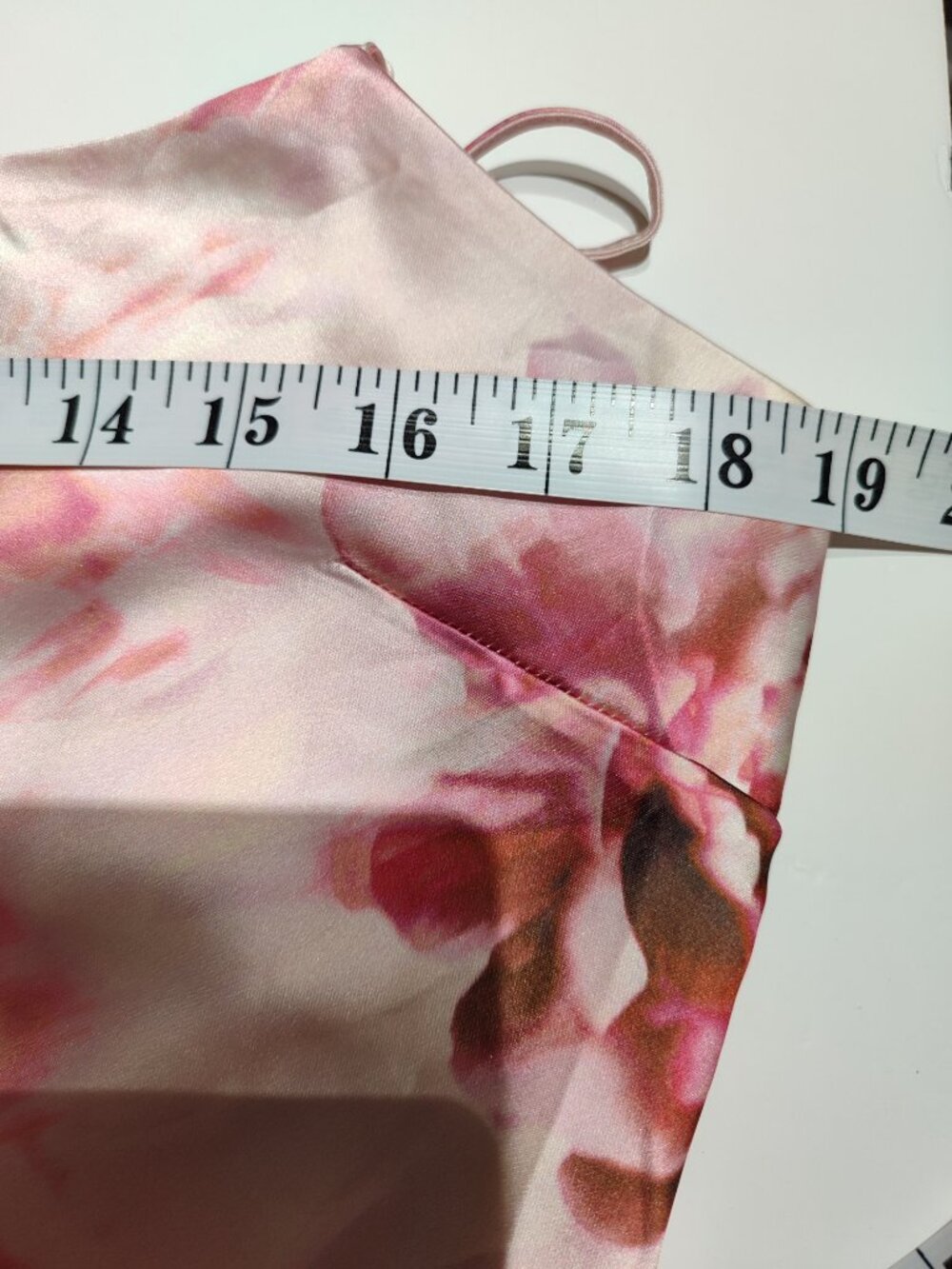 Dynamite Adelle Open Back Pink Floral Print Satin Slip Dress Fits like M/L - Picture 10 of 16